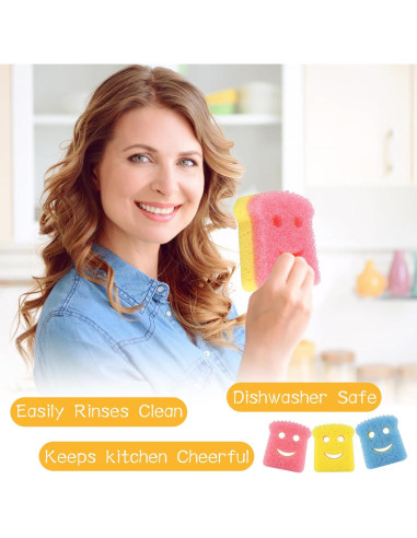 Esponjas de Cocina JoiiToast Doble Cara 3 Piezas Sin Rayones