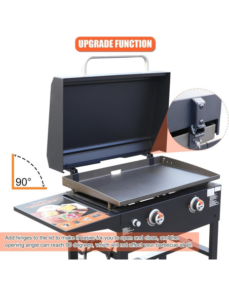 Tapa con bisagra QuliMetal para plancha Blackstone 28" Tapa con bisagra QuliMetal para plancha Blackstone 28"