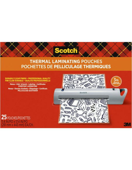 Fundas de Laminado Térmico Scotch 28x43 cm, 25 Hojas 75 Micras Fundas de Laminado Térmico Scotch 28x43 cm, 25 Hojas 75 Micras