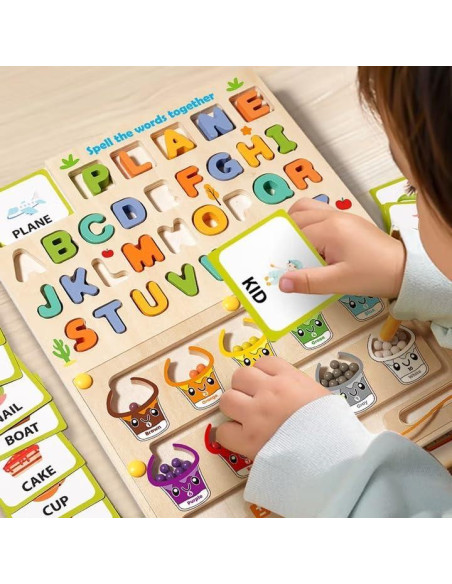 Tablero Educativo de Madera 2 en 1 - Laberinto Magnético y Dibujo Tablero Educativo de Madera 2 en 1 - Laberinto Magnético y Dibujo