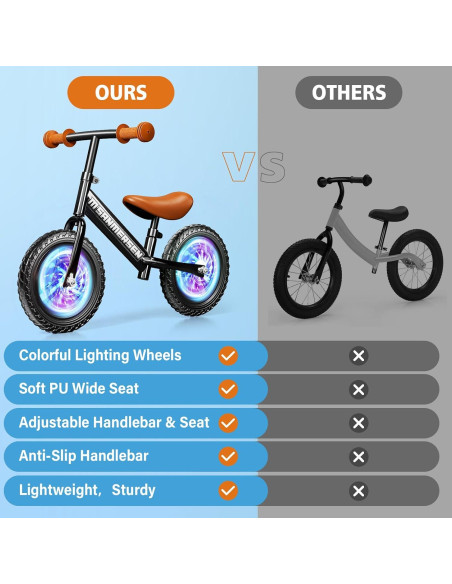 Bicicleta de Equilibrio M SANMERSEN 12" Ajustable Niños 2-5 Años Bicicleta de Equilibrio M SANMERSEN 12" Ajustable Niños 2-5 Años