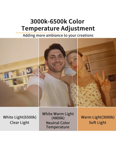 Luz LED RGB Portátil Desiontal X1-W 3000-6500K 70 Perlas