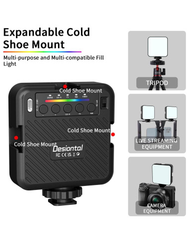 Luz LED RGB Portátil Desiontal X1-W 3000-6500K 70 Perlas