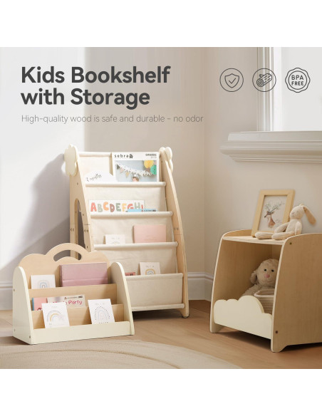 Estantería Modular para Niños Bopoobo 3 Piezas Madera Natural Estantería Modular para Niños Bopoobo 3 Piezas Madera Natural