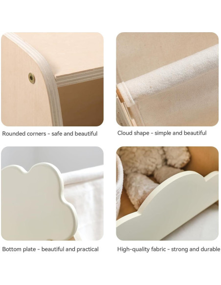 Estantería Modular para Niños Bopoobo 3 Piezas Madera Natural Estantería Modular para Niños Bopoobo 3 Piezas Madera Natural