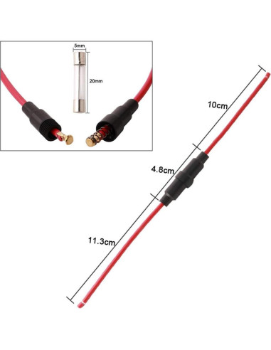 Conjunto Porta Fusibles AGC FULARR 20Pcs 32V 20A 16 AWG