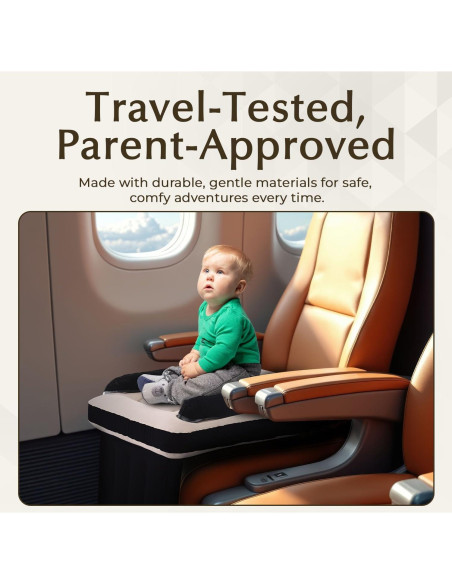 Cama de avión inflable para niños Plumb Line 2.02 kg con almohada y manta Cama de avión inflable para niños Plumb Line 2.02 kg con almohada y manta