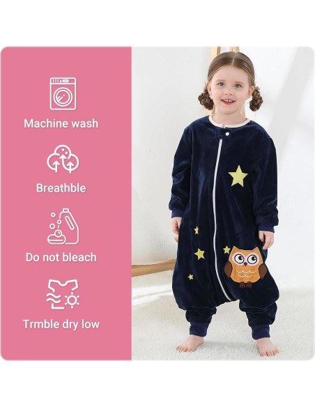 Saco de Dormir MICHLEY para Bebé 1-3 Años Manga Larga Búho Saco de Dormir MICHLEY para Bebé 1-3 Años Manga Larga Búho