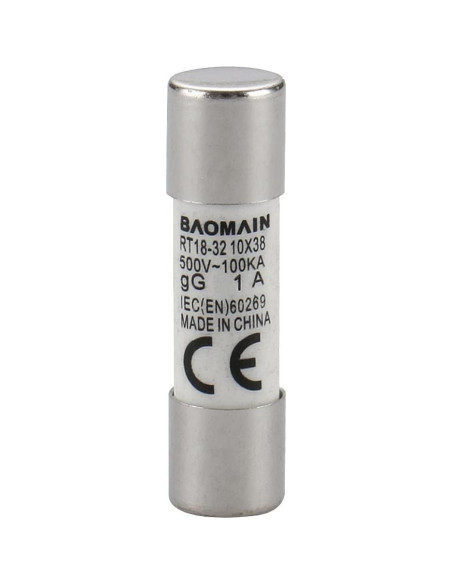 Soporte de Fusible Cilíndrico Baomain RT18-32 10x38mm 1A Soporte de Fusible Cilíndrico Baomain RT18-32 10x38mm 1A