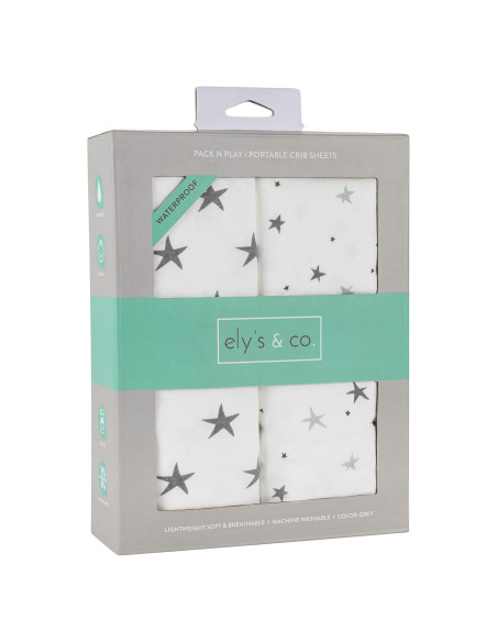 Sábanas Impermeables Ely's & Co. para Cuna Mini 2-Pack Algodón Sábanas Impermeables Ely's & Co. para Cuna Mini 2-Pack Algodón