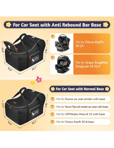 Bolsa de Viaje Acolchada YOREPEK para Asiento de Bebé Negro 2