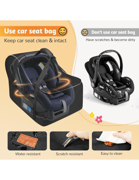 Bolsa de Viaje Acolchada YOREPEK para Asiento de Bebé Negro Bolsa de Viaje Acolchada YOREPEK para Asiento de Bebé Negro