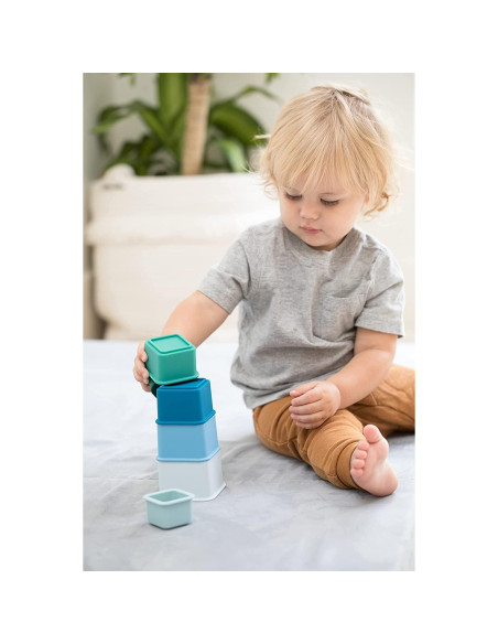 Tazas Apilables Bella Tunno Happy Stacks - Silicona Montessori Azul Tazas Apilables Bella Tunno Happy Stacks - Silicona Montessori Azul
