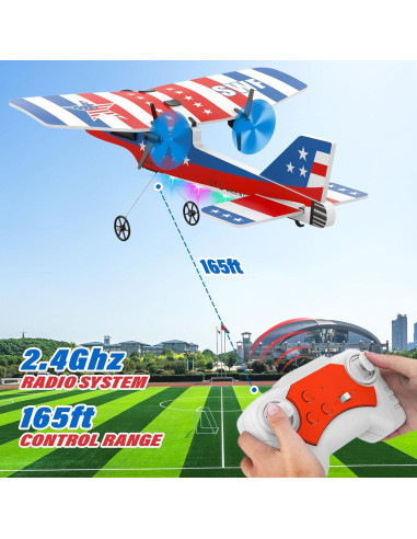 Avión RC Meizhou KF800 Azul con 3 Baterías y Giroscopio