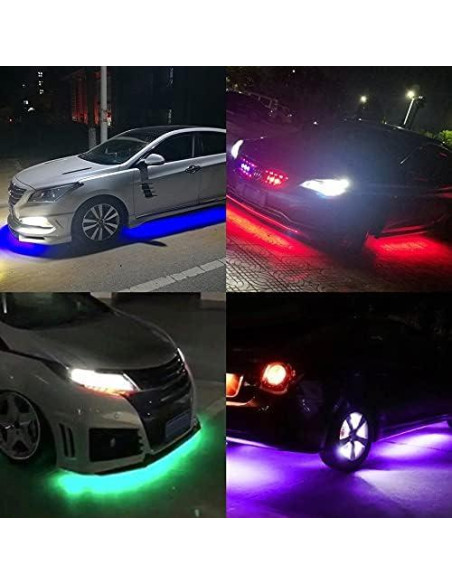 Luces LED de Subrayado HENLIX RGB 4 Pcs 150cm + 90cm IP68 Luces LED de Subrayado HENLIX RGB 4 Pcs 150cm + 90cm IP68