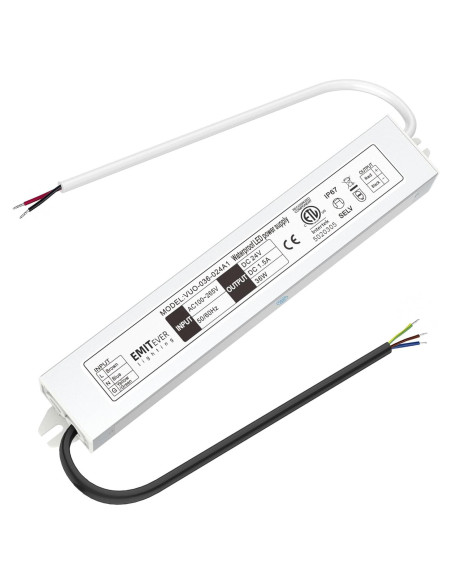 Transformador LED EMITEVER 36W 24V DC IP67 para Tiras Transformador LED EMITEVER 36W 24V DC IP67 para Tiras