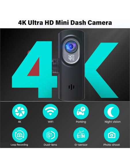 Cámara de Salpicadero Dual UNITOPSCI 4K + 1080P WiFi Cámara de Salpicadero Dual UNITOPSCI 4K + 1080P WiFi