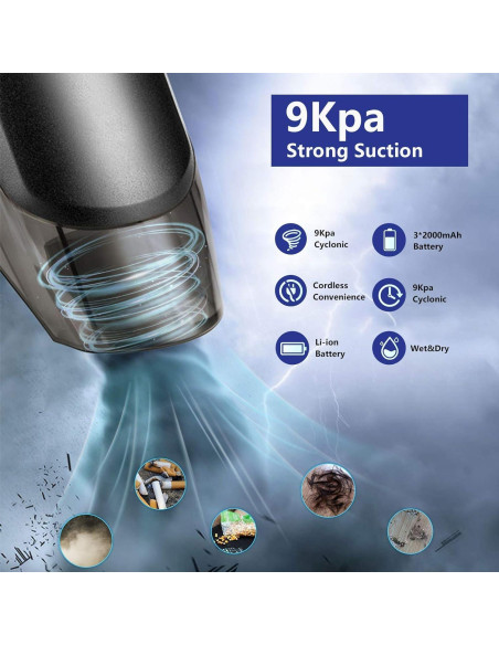 Aspiradora Portátil LAOPAO 9Kpa Inalámbrica 120W Batería Litio Aspiradora Portátil LAOPAO 9Kpa Inalámbrica 120W Batería Litio