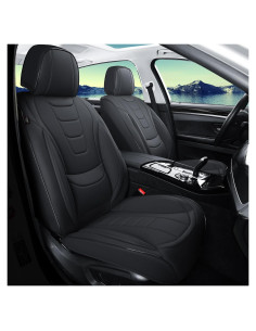 Fundas de Asiento de Coche Gripure GU01 - Cuero Nappa Negro