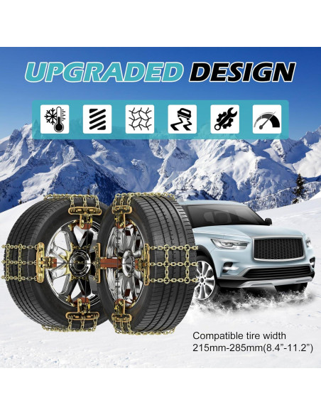 Cadenas de Nieve H&ZT AMFH 8 Paquetes para Neumáticos 215-285mm Cadenas de Nieve H&ZT AMFH 8 Paquetes para Neumáticos 215-285mm
