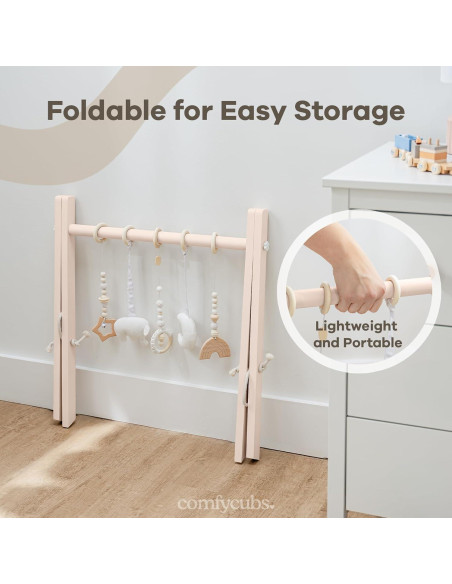 Gimnasio de Juego de Madera Comfy Cubs Rubor - 5 Juguetes