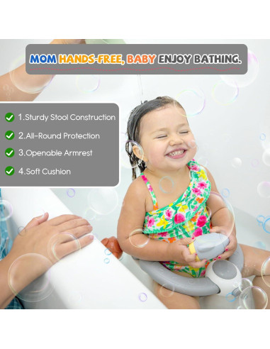 Asiento de Baño para Bebés TOSGN Antideslizante Azul