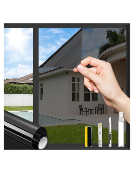 Película de Privacidad para Ventanas ConCus-T 30x200cm Negro Película de Privacidad para Ventanas ConCus-T 30x200cm Negro