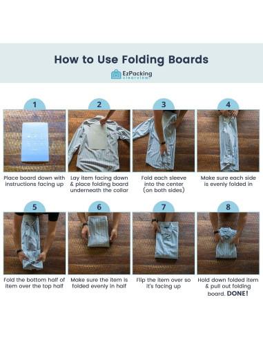Juego de 3 Tableros de Pliegue EzPacking para Ropa