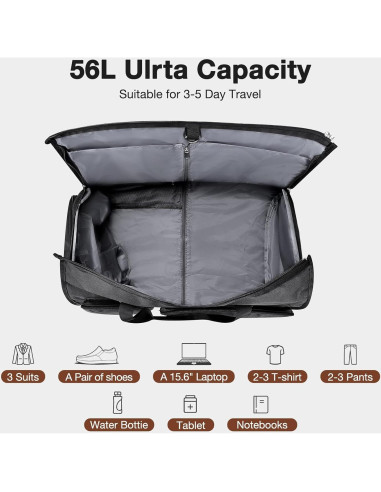 Bolsa de viaje convertible PUCUWU 56L con compartimento para zapatos