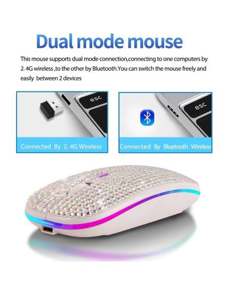 Ratón Inalámbrico Bluetooth Attoe AUB08S391WXL Blanco Recargable Ratón Inalámbrico Bluetooth Attoe AUB08S391WXL Blanco Recargable