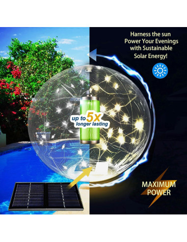 Luces Flotantes Solares para Piscina SATXTREM - Paquete de 8
