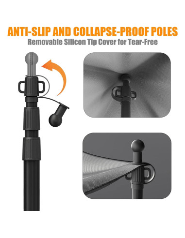 Postes de Lona Telescópicos WILDROAD 2.34 m Aluminio x4