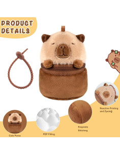 Monedero de Peluche Capibara Elephtree Mini 8.6x6.5cm 2