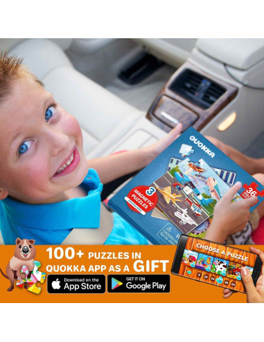 Puzzles Magnéticos Quokka 36 Pzs Transporte para Niños 2-5 Años