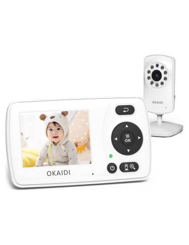 Monitor de Bebé OKAIDI con Cámara y Audio 2.4'' Infrarrojo