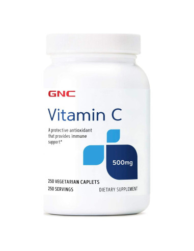 GNC Vitamina C 500mg 250 Tabletas Soporte Inmunológico