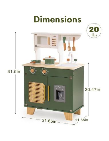 Cocina de Juguete de Madera ROBOTIME con Dispensador de Hielo