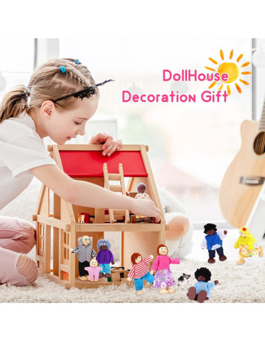 Conjunto de Muñecos de Madera Skylety 20 Piezas Familiar