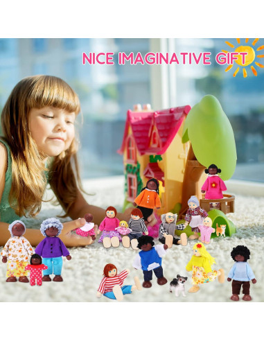 Conjunto de Muñecos de Madera Skylety 20 Piezas Familiar