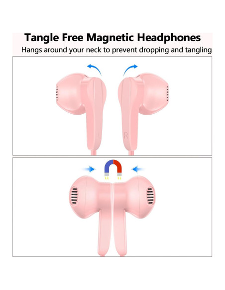 Auriculares USB-C iMangoo Rosa con Micrófono y Control Remoto Auriculares USB-C iMangoo Rosa con Micrófono y Control Remoto