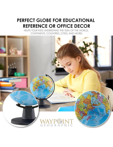 Globo del Mundo Waypoint Geographic 15.2 cm Océano Azul