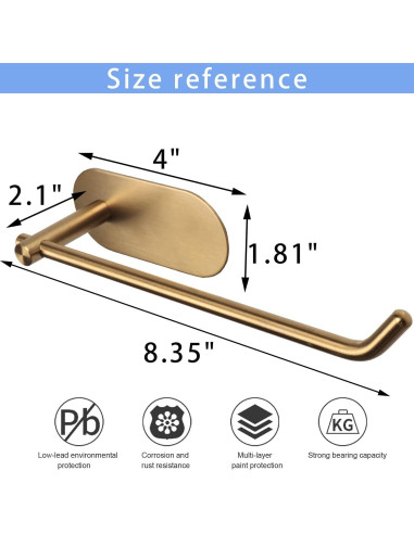 Soporte para Toalla de Mano TocTen 22.86 cm Acero Inoxidable Oro