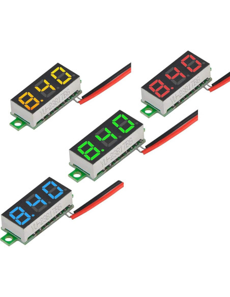 Voltímetro Digital CC 2 Hilos Diymore 8pcs 2.5-30V Multicolor Voltímetro Digital CC 2 Hilos Diymore 8pcs 2.5-30V Multicolor