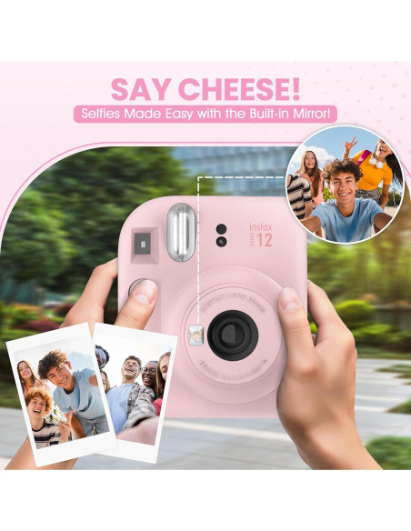 Cámara Instantánea Fujifilm Instax Mini 12 Rosa Flor + 10 Películas + Funda Cámara Instantánea Fujifilm Instax Mini 12 Rosa Flor + 10 Películas + Funda