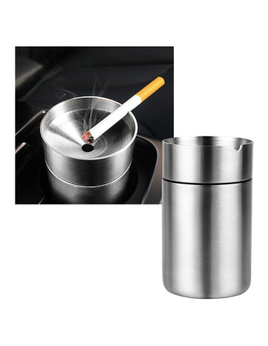 Cenicero de Acero Inoxidable Ohleats para Auto Grande