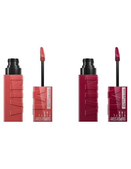 Maybelline Super Stay Vinyl Ink Lipcolor 2 Piezas Melocotón y Burdeos Maybelline Super Stay Vinyl Ink Lipcolor 2 Piezas Melocotón y Burdeos