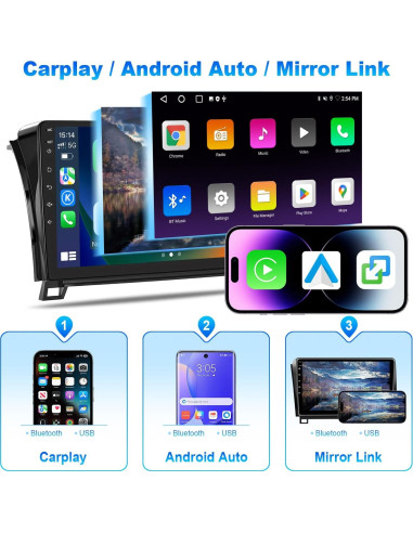 Radio de Coche Android 14 NVGOTEV para Toyota Tundra 2007-2013 y Sequoia 2008-2018, Pantalla Táctil 10.1" IPS, 4GB RAM, 64GB ROM