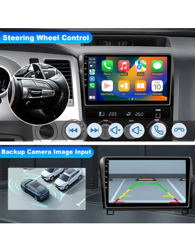 Radio de Coche Android 14 NVGOTEV para Toyota Tundra 2007-2013 y Sequoia 2008-2018, Pantalla Táctil 10.1" IPS, 4GB RAM, 64GB ROM