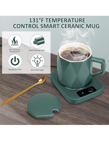 Calentador de café eléctrico AZFUNN con taza cerámica 350ml