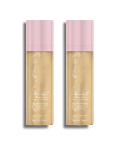 Spray Fijador y Protector Solar Sunglaze SPF 50 2PCS